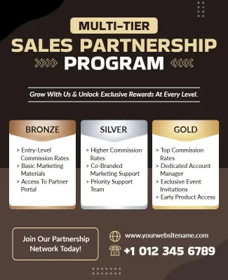 Multi-Tier Sales Partnership Program Flyer Template