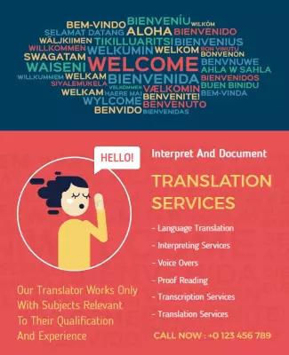 Multilingual Translation Services Advertising Flyer Template