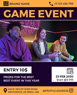 Multiplayer Gaming Competition Event Flyer Template