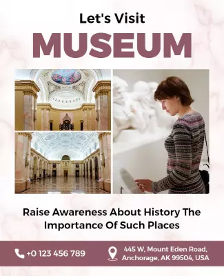 Museum Historical Experience Invitation Flyer Template