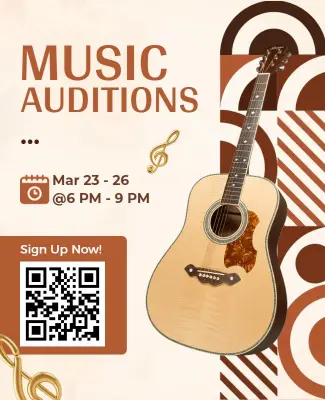 Music Auditions Event Poster Template