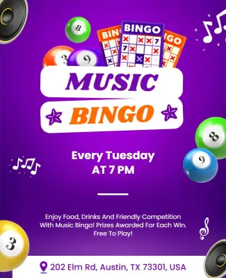 Music Bingo Flyer Template
