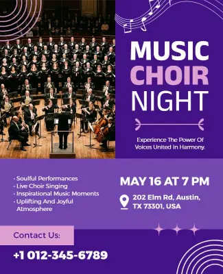 Music Choir Night Event Flyer Template