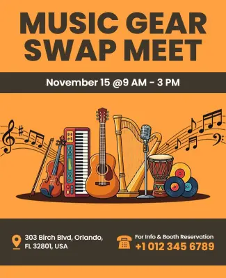 Music Gear Swap Meet Event Flyer Template