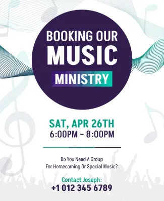 Music Ministry Booking Event Flyer Template