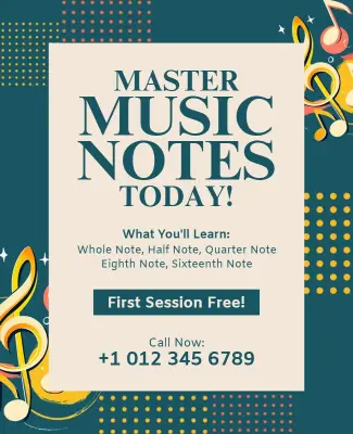 Music Notes Learning Flyer Template
