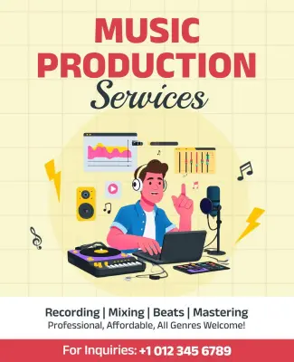 Music Production Services Promotional Flyer Template