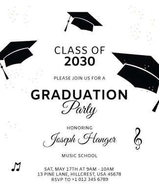 Music School Graduation Party Flyer Template