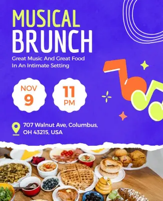 Musical Brunch Event Flyer Template