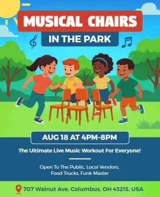 Musical Chairs Outdoor Event Flyer Template