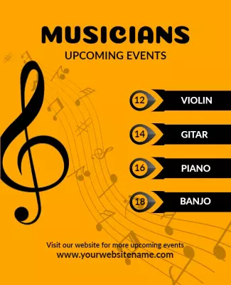 Musical Instrument Events Announcement Flyer Template