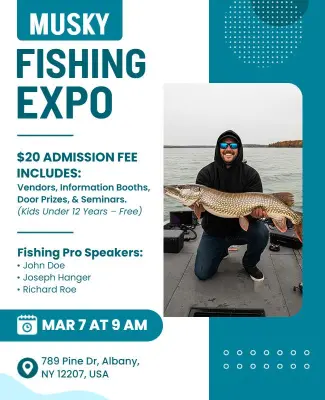 Musky Fishing Expo Event Flyer Template