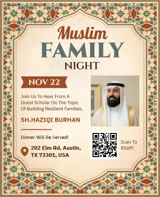 Muslim Family Night Event Flyer Template