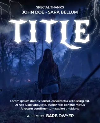 Mysterious Dark Forest Thriller Movie Poster Template