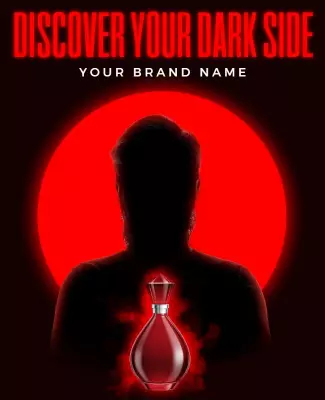 Mysterious Dark Red Fragrance Advertising Poster Template
