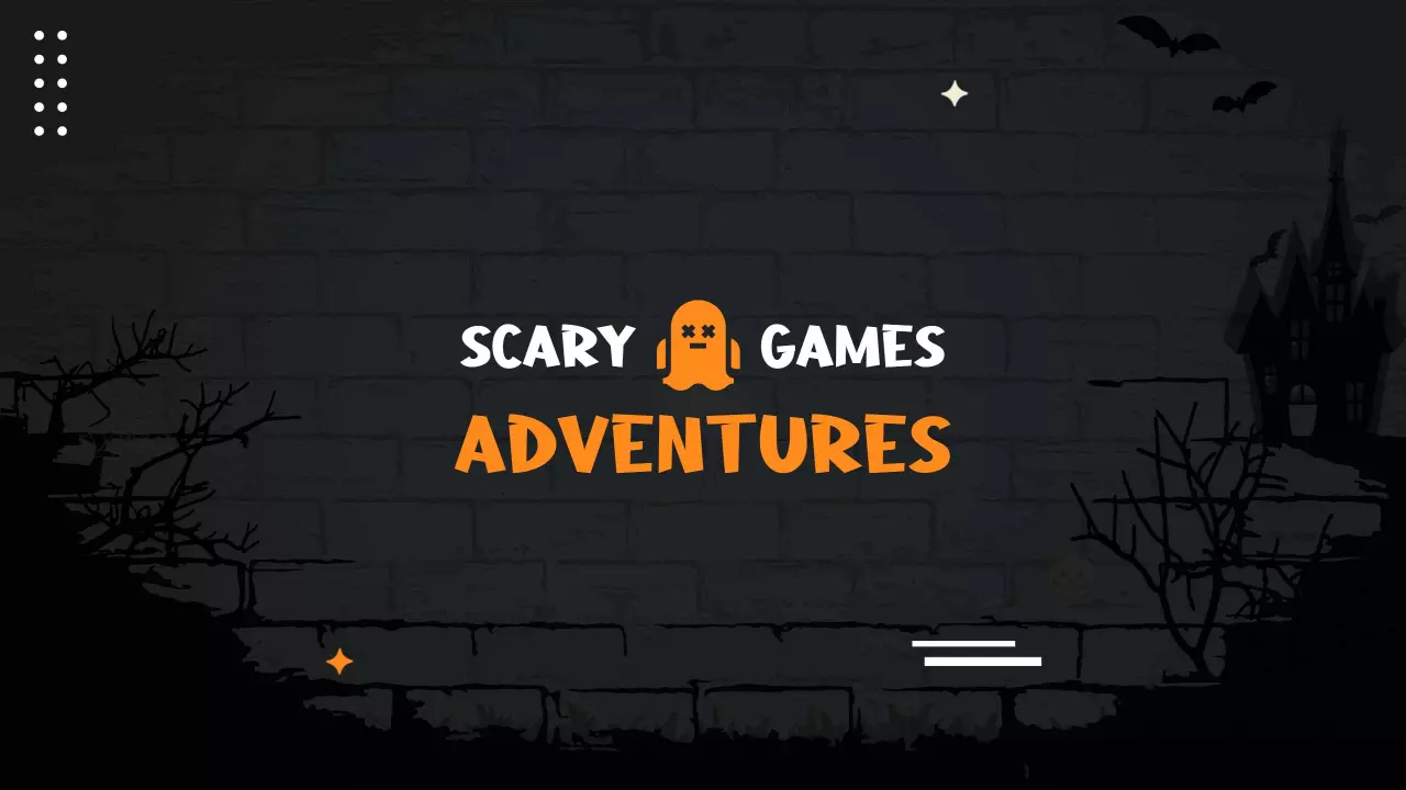 Mysterious Haunted House Scene with Scary Games Theme Banner Template