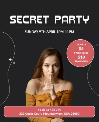 Mysterious Secret Party Event Flyer Template