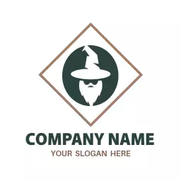 Mysterious Wizard Character Embodying Magic and Wisdom Logo Template