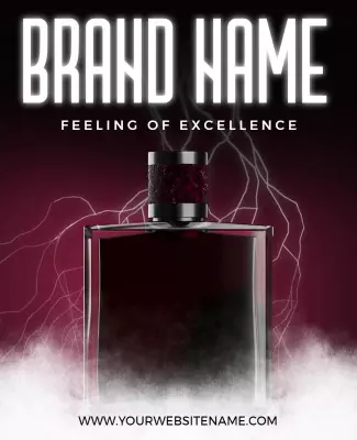 Mystical Dark Fragrance Luxury Perfume Bottle Poster Template