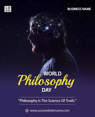 Mystical Deep Space World Philosophy Day Poster Template