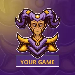 Mystical Purple Character Design for Esports Gaming Logo Template
