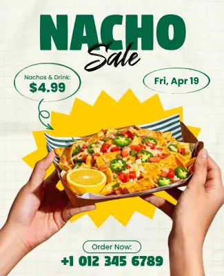 Nacho Sale Promotional Food Flyer Template