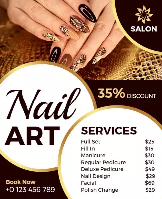 Nail Art Services Flyer Design Template