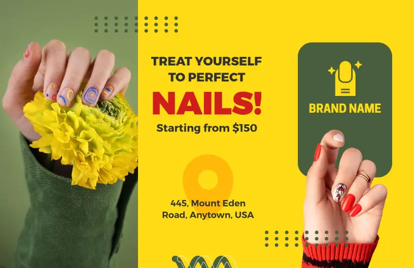 Nail Care Salon Services Trifold Brochure Template