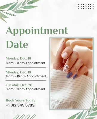 Nail Studio Booking Appointment Flyer Template