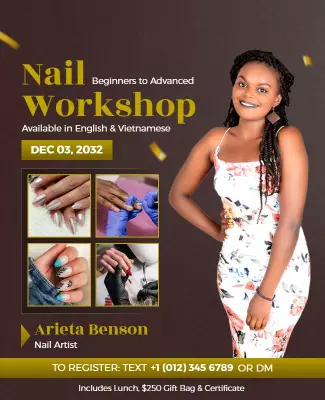 Nail Workshop Beginners to Advanced Flyer Template