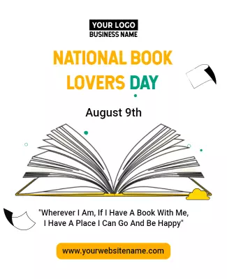 Colorful Modern National Book Lovers Day Flyer Template