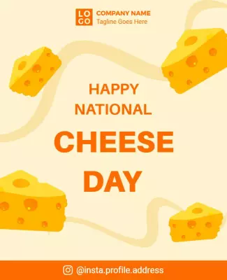 Playful Yellow Cheese Day Celebration Flyer Template