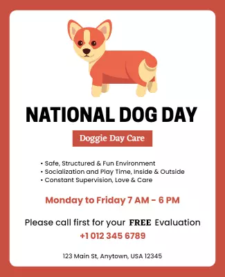 National Dog Day Care Event Flyer Template