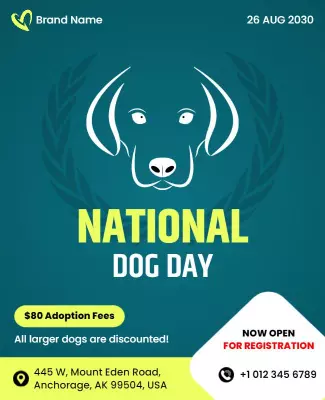 Modern Pet Adoption National Dog Day Flyer Template