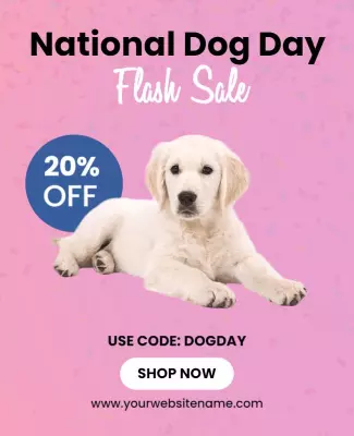 National Dog Day Discount Event Flyer Template
