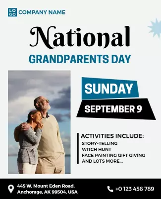 Charming Family Gathering for National Grandparents Day Flyer Template