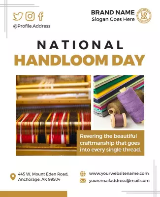 Colorful Celebration of National Handloom Day Flyer Template