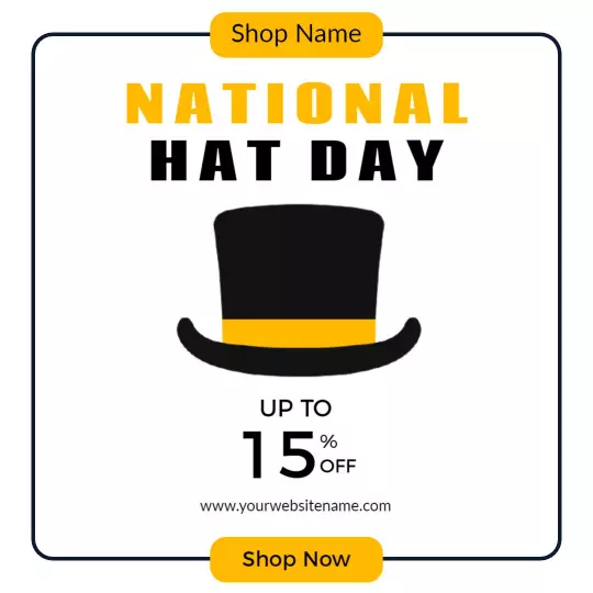 National Hat Day Celebration with Special Discount Ad Template