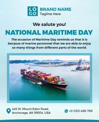 National Maritime Day Celebration Flyer Template