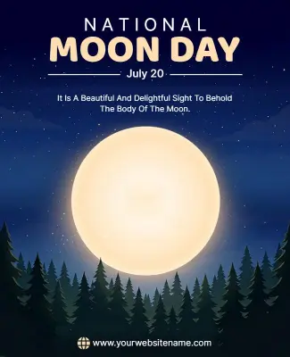 National Moon Day Announcement Poster Template
