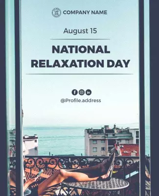 National Relaxation Day Outdoor Event Flyer Template