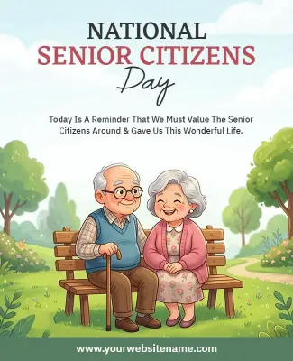 National Senior Citizens Day Wishes Poster Template