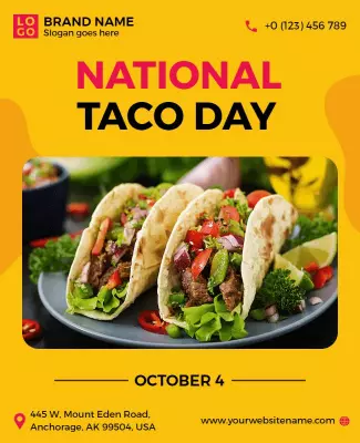 Celebration of National Taco Day Flyer Template