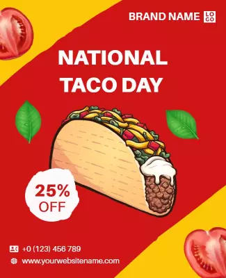 Promotional National Taco Day Flyer Template