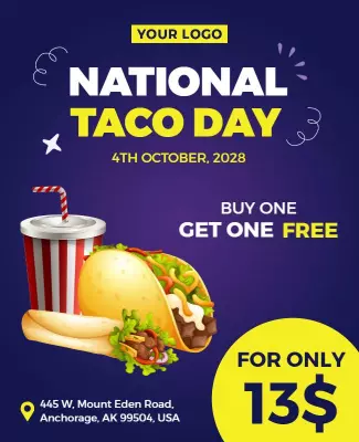 Special Offer National Taco Day Flyer Template