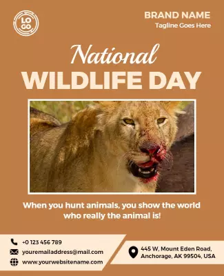 National Wildlife Awareness Day Flyer Template