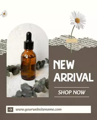 Natural Aesthetic Herbal Skincare Product Poster Template