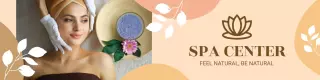 Natural Beauty and Spa Experience on Soft Peach LinkedIn Banner Template