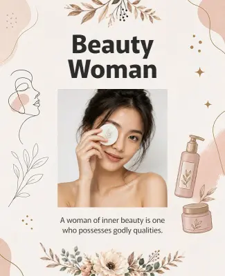 Natural Beauty Skincare Promotion Poster Template