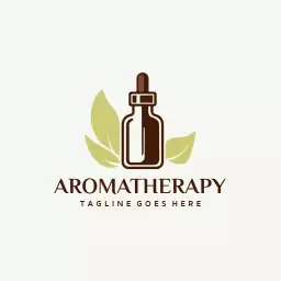 Natural Green and Brown Aromatherapy Essential Oil Business Logo Template